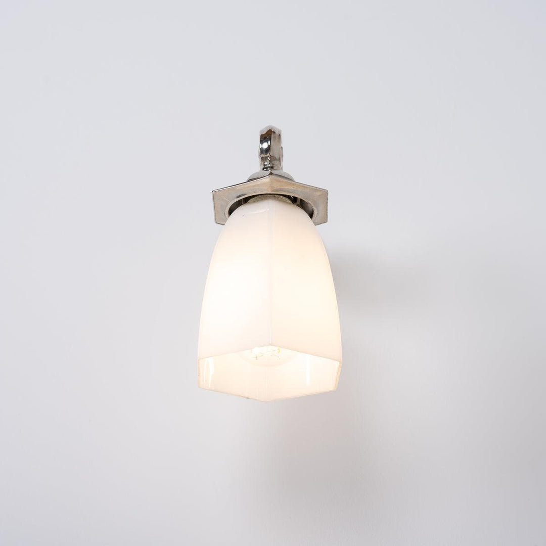 Vintage Decorative Silver and Opaline Glass Wall Sconces by GEC