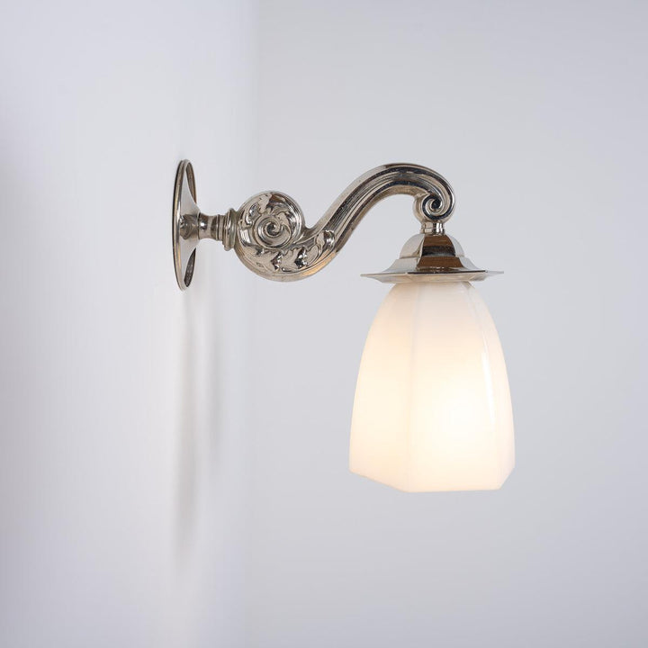 Vintage Decorative Silver and Opaline Glass Wall Sconces by GEC