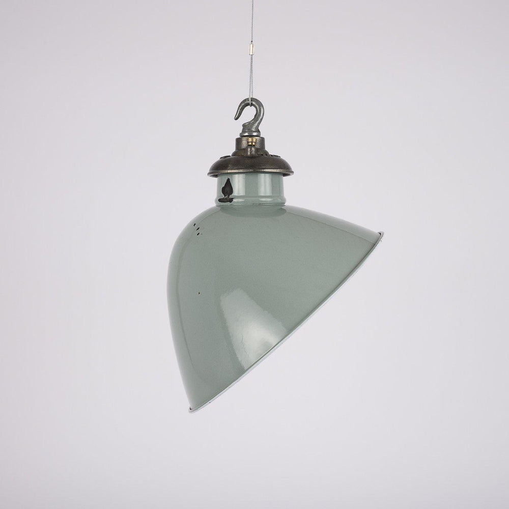 Vintage Duck Egg Green Angled Industrial Pendants by Revo