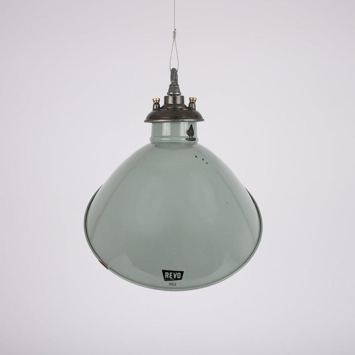 Vintage Duck Egg Green Angled Industrial Pendants by Revo