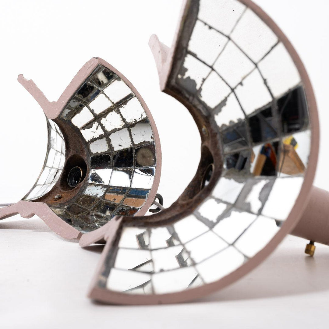 Vintage ESLA Cast Iron & Mirrored Hanging Street Lanterns