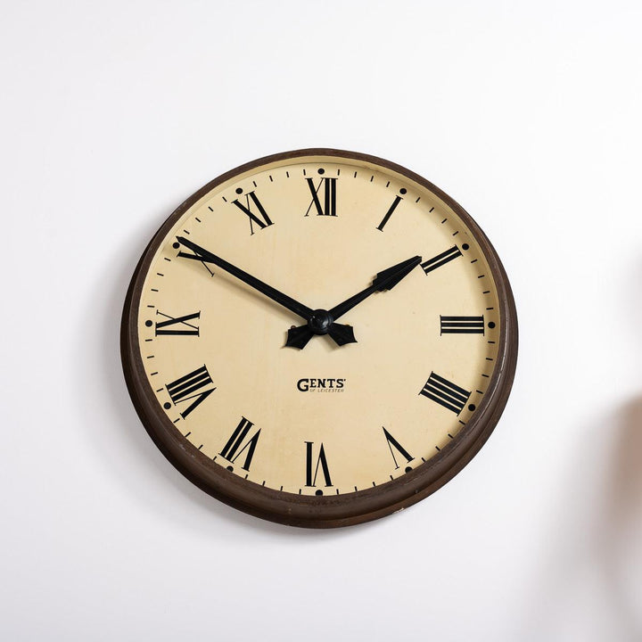 Vintage Extra Large Wall Clock with Roman Numerals by Gents of Leicester