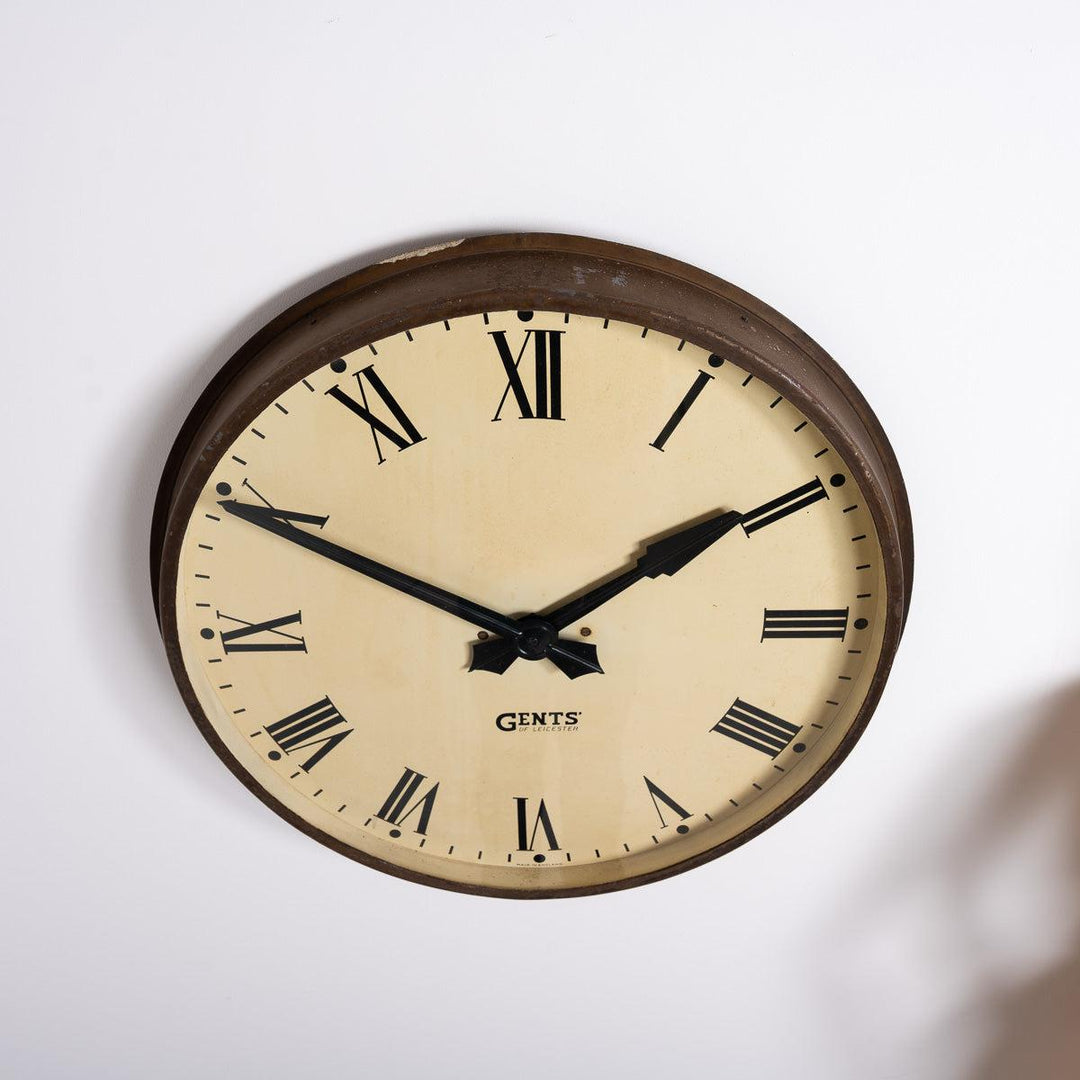 Vintage Extra Large Wall Clock with Roman Numerals by Gents of Leicester