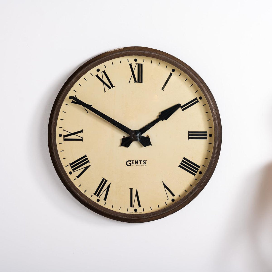 Vintage Extra Large Wall Clock with Roman Numerals by Gents of Leicester