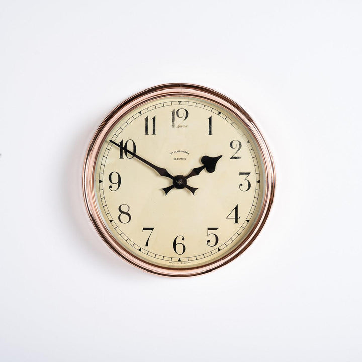 Vintage Industrial Polished Copper Case Wall Clock by Synchronome