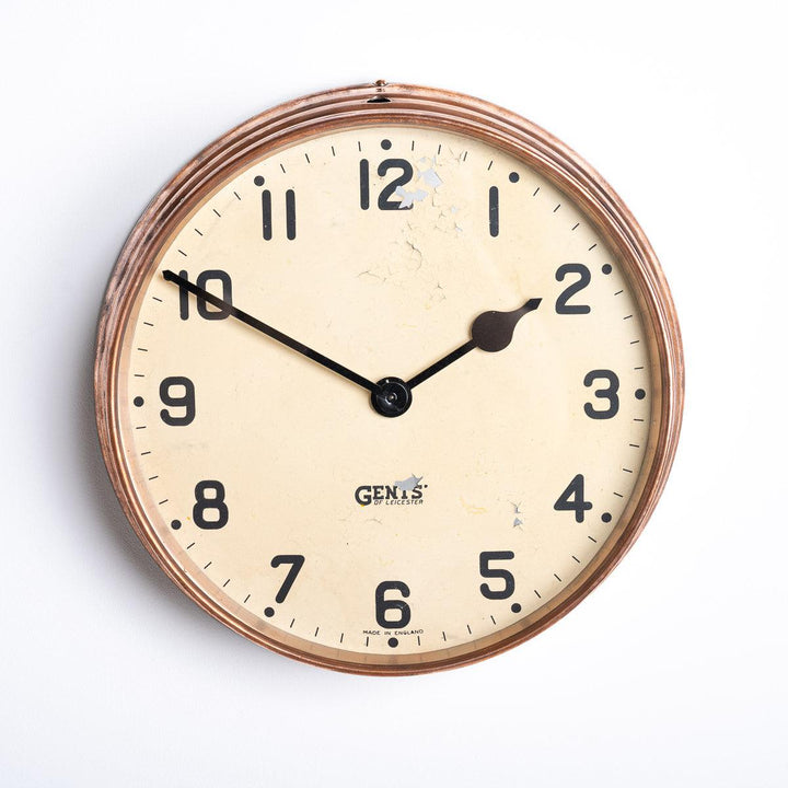 Vintage Industrial Stepped Copper Case Factory Clock by Gents of Leicester