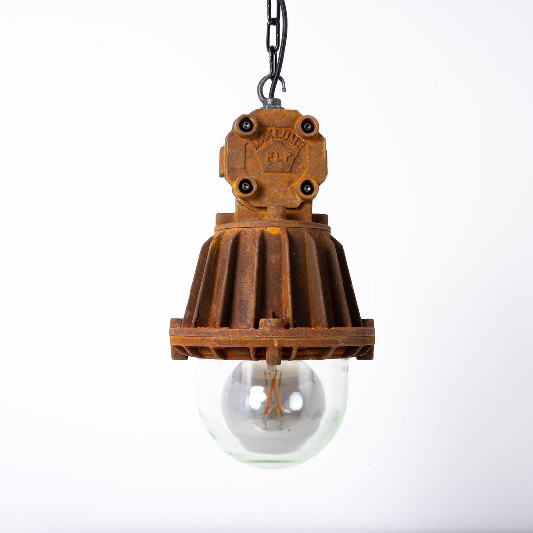 Vintage Industrial XL Flameproof Cast Pendant Lights by Maxlume