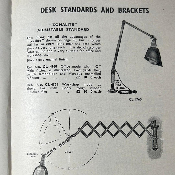 Vintage Industrial 'ZONALITE' Adjustable Machinist Lamp by WALLIGRAPH