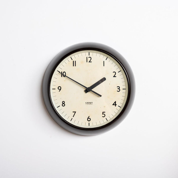 Vintage Mottled Brown Bakelite Industrial Wall Clock by Gents of Leicester