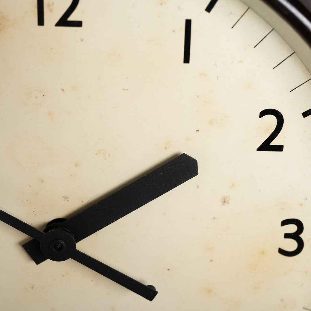 Vintage Mottled Brown Bakelite Industrial Wall Clock by Gents of Leicester