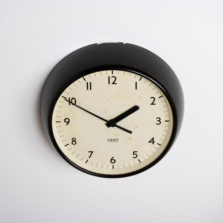 Vintage Mottled Brown Bakelite Industrial Wall Clock by Gents of Leicester