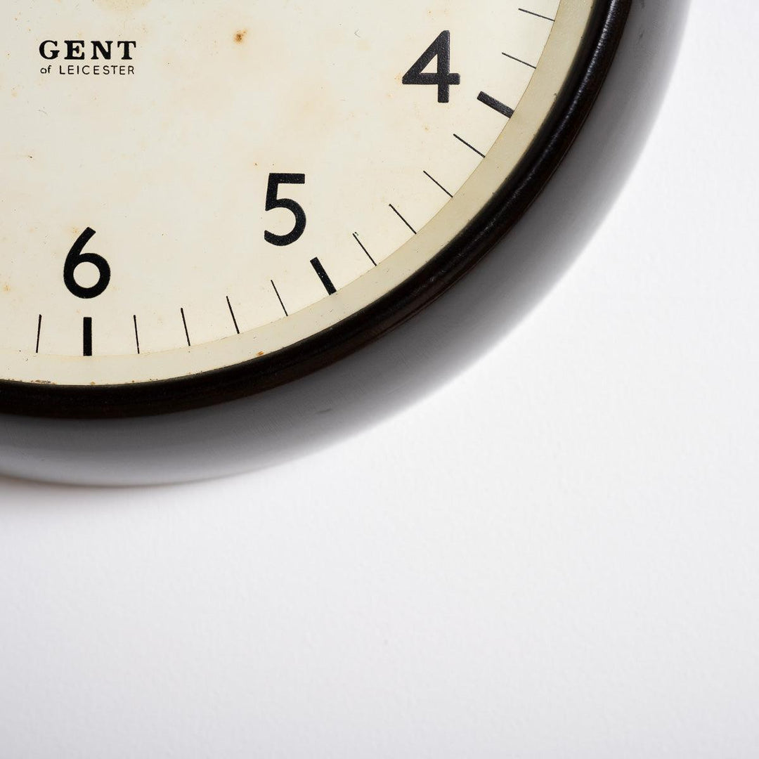 Vintage Mottled Brown Bakelite Industrial Wall Clock by Gents of Leicester