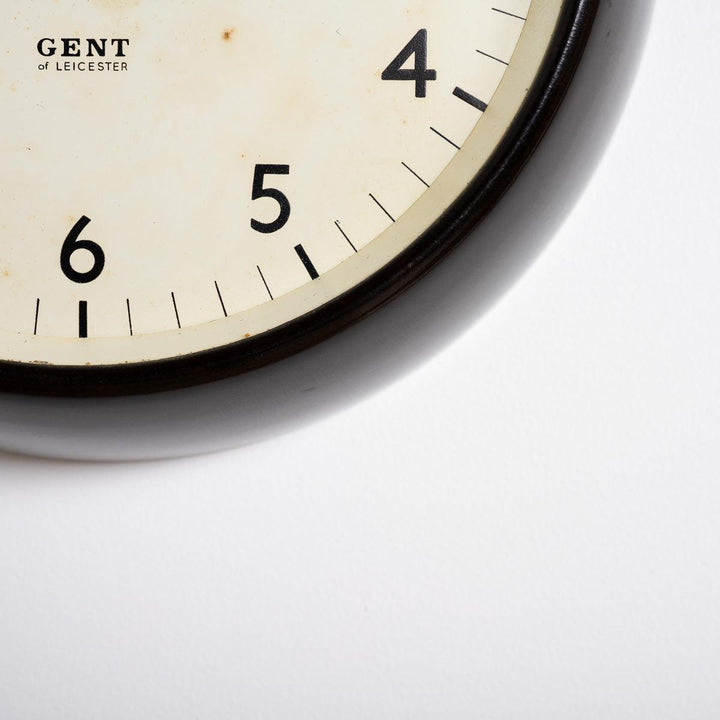 Vintage Mottled Brown Bakelite Industrial Wall Clock by Gents of Leicester