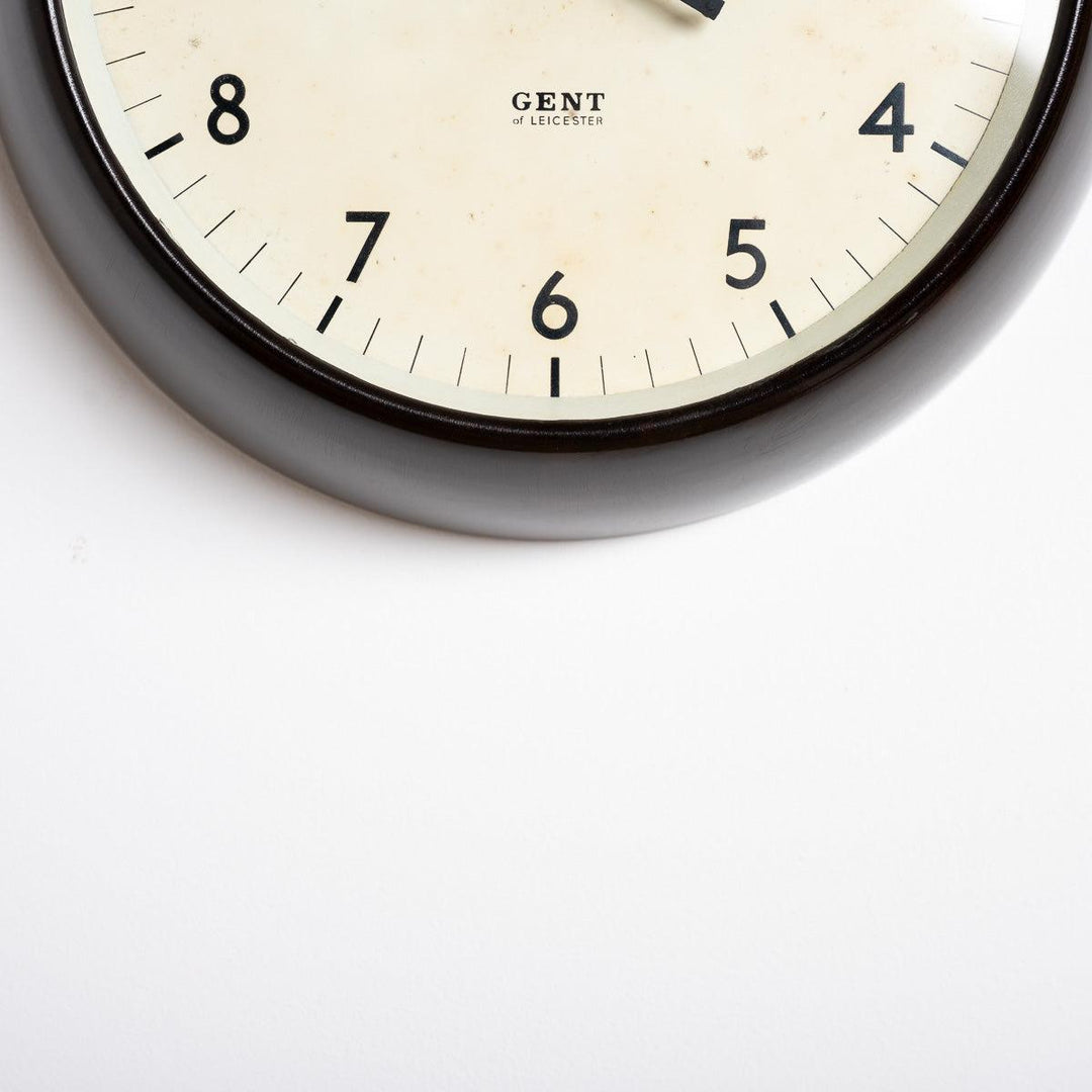 Vintage Mottled Brown Bakelite Industrial Wall Clock by Gents of Leicester