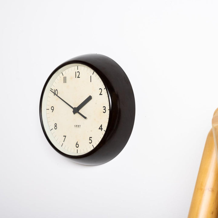 Vintage Mottled Brown Bakelite Industrial Wall Clock by Gents of Leicester