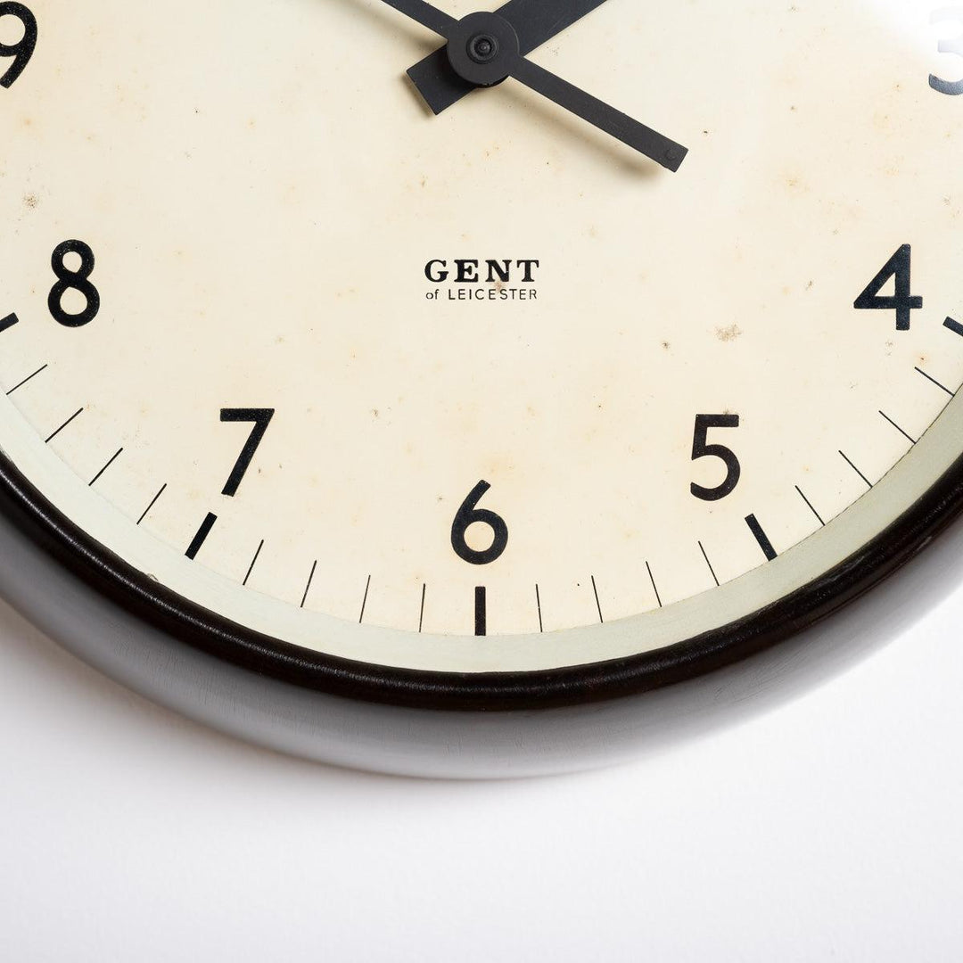 Vintage Mottled Brown Bakelite Industrial Wall Clock by Gents of Leicester