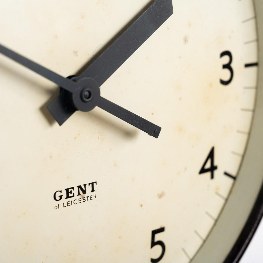 Vintage Mottled Brown Bakelite Industrial Wall Clock by Gents of Leicester