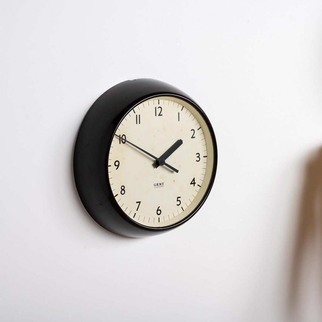 Vintage Mottled Brown Bakelite Industrial Wall Clock by Gents of Leicester