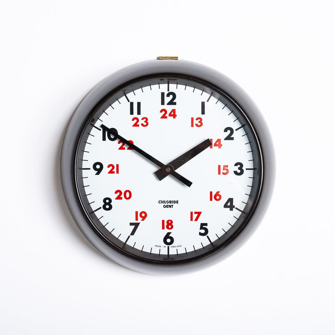Vintage Reclaimed 24 Hour Bakelite Wall Clock by Chloride Gent