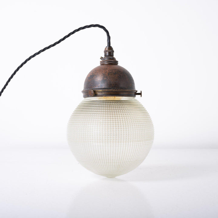Vintage Reclaimed Holophane Globe Pendant Lights