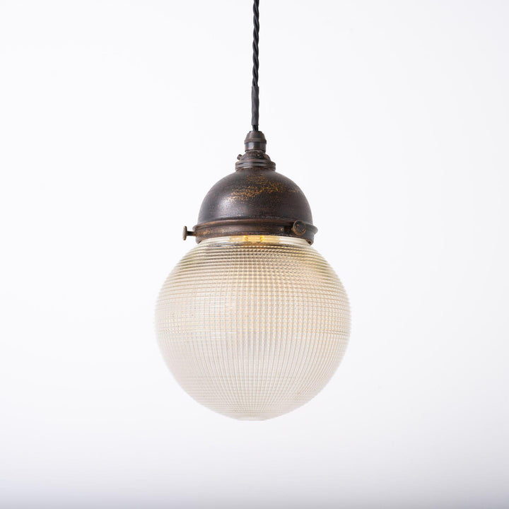 Vintage Reclaimed Holophane Globe Pendant Lights