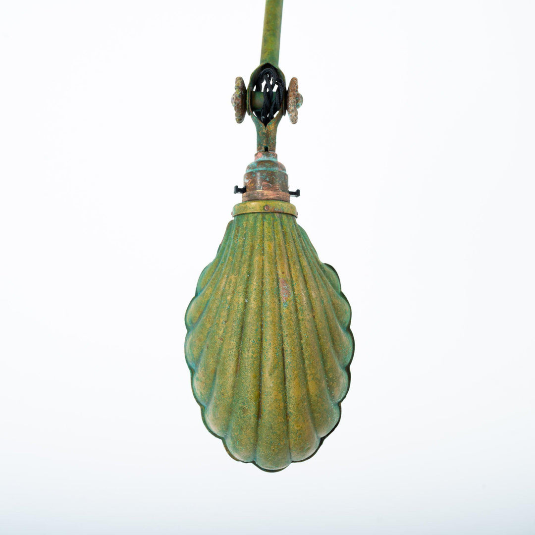 Vintage Verdigris Brass Daisy Joint Lamp by John Dugdill & Co