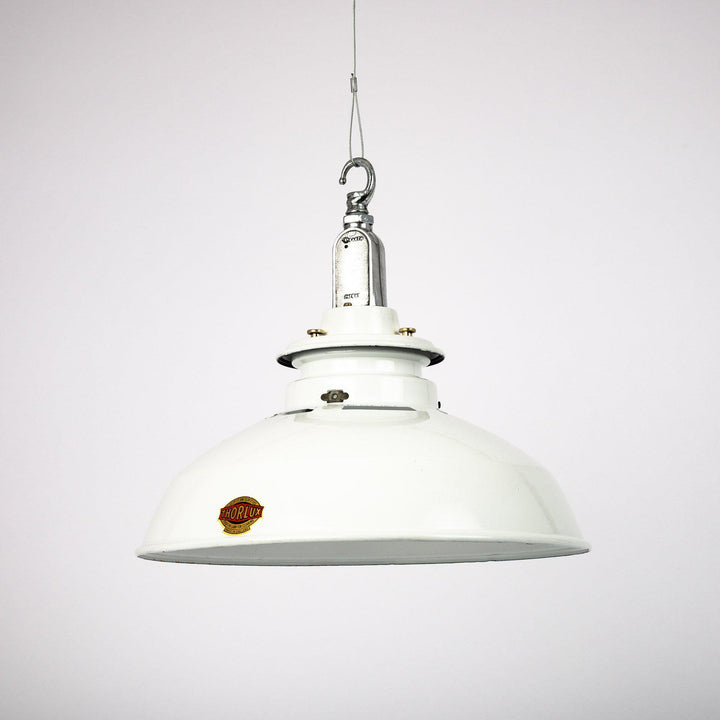 White Enamel Industrial Pendants with Perforated Neck by Thorlux
