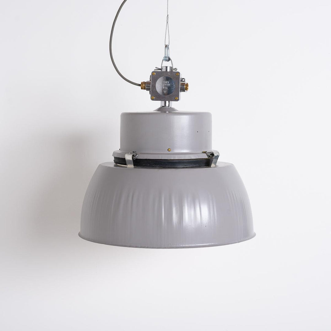 XL Polish Factory Lights with Prismatic Glass - Matt Grey