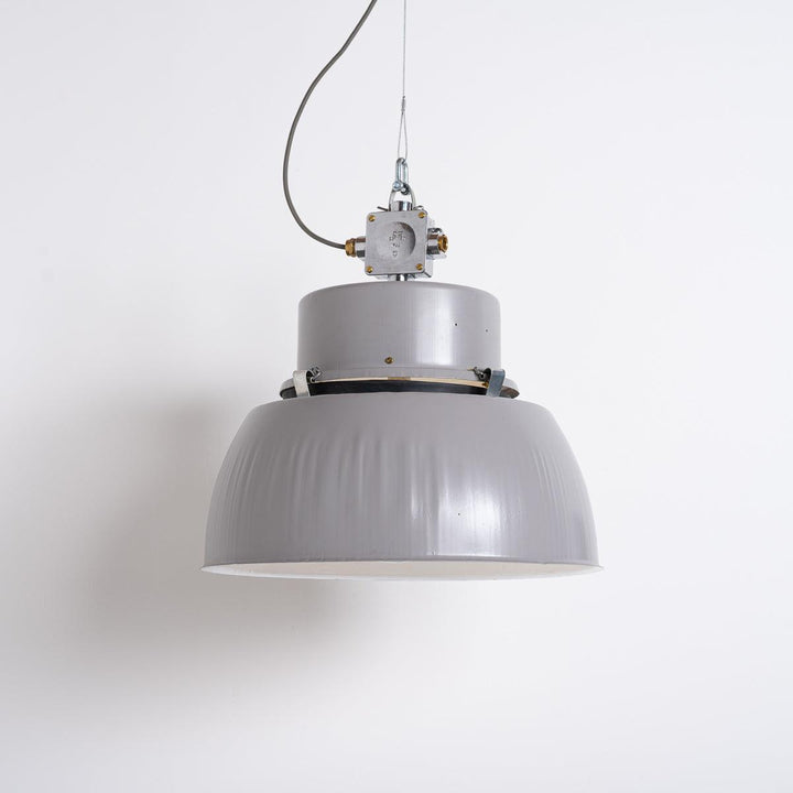 XL Polish Factory Lights with Prismatic Glass - Matt Grey