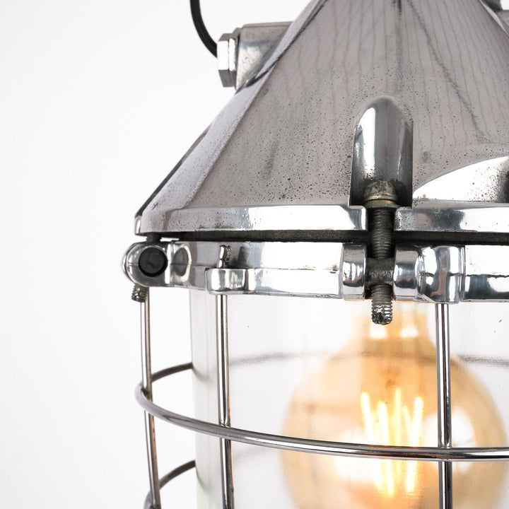 XL Polished Industrial Cage Lights from Eastern Europe