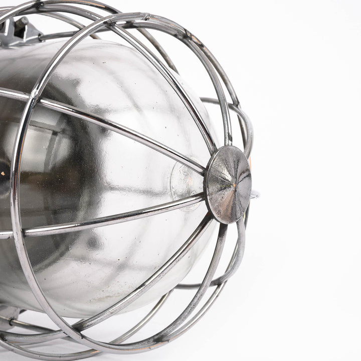 XL Polished Industrial Cage Lights from Eastern Europe